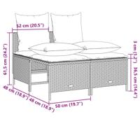 5-delige Loungeset met kussens poly rattan bruin - thumbnail