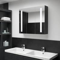 Badkamerkast met spiegel en LED 89x14x62 cm - thumbnail