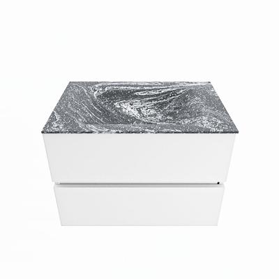 MONDIAZ VICA-DLUX 70cm badmeubel onderkast Talc 2 lades. Inbouw wastafel CLOUD midden 1 kraangat, kleur Lava. MONDIAZ VICA-DLUX 70cm badmeubel onderkast Talc 2 lades. Inbouw wastafel CLOUD midden 1 kraangat, kleur Lava.