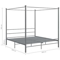 Hemelbedframe metaal grijs 180x200 cm - thumbnail