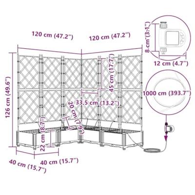 Tuin Bloempot 5 pcs Bruin Staal
