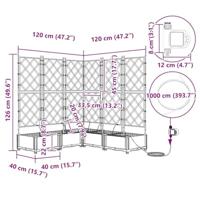 Tuin Bloempot 5 pcs Bruin Staal - thumbnail
