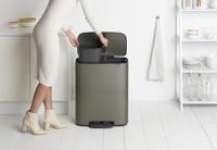 Brabantia Bo Pedaalemmer - 2x30L - 2 kunststof binnenemmers - platinum 211546 - thumbnail
