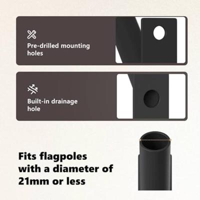 VidaXL Vlaggen mast houder zwart 15 x 3 x 0,35 cm staal
