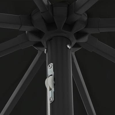 Parasol met LED-verlichting Ø395x245 cm zwart