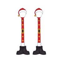 Lemax santa street lamp s/2 verlichte kerstdorp accessoire Santa's Wonderland 2016 - thumbnail
