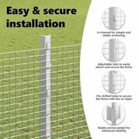 VidaXL Hek met paal zilver 1,5 x 10 m staal - thumbnail
