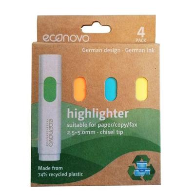 Econovo Markeerstiften - gerecycled plastic - 4 stuks Econovo Markeerstiften - gerecycled plastic - 4 stuks