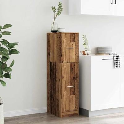 Apothekerskast 30x41x118 cm bewerkt hout oud houtkleurig