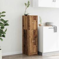 Apothekerskast 30x41x118 cm bewerkt hout oud houtkleurig - thumbnail