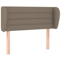 Hoofdbord met randen 163x23x78/88 cm stof taupe - thumbnail
