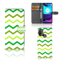 Motorola Moto E20 | E30 | E40 | Telefoon Hoesje | Zigzag Groen - thumbnail