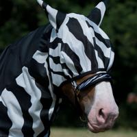 Bucas Buzzoff Zebra vliegenmasker zwart/wit maat:m - thumbnail