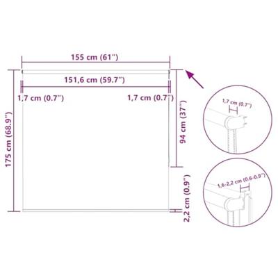 Rolgordijn verduisterend 155x175 cm stofbreedte 151,6 cm geel