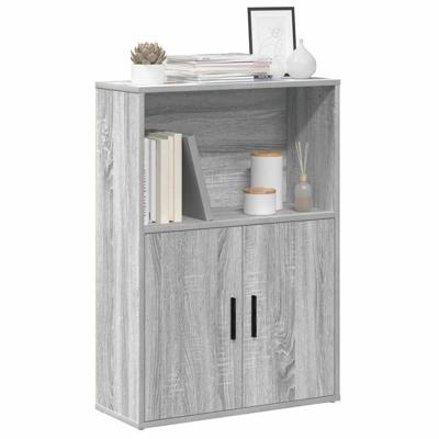 Boekenkast 60x24x85 cm bewerkt hout grijs sonoma eikenkleurig