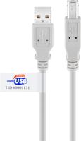 Goobay 50831 USB 2.0 Hi-Speed kabel met USB-certificaat, type B, grijs, 2m lengte - thumbnail
