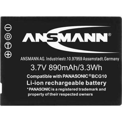 Ansmann DMW-BCG10 Camera-accu Vervangt originele accu DMW-BCG10e, DMW-BCG10 3.7 V 890 mAh Ansmann DMW-BCG10 Camera-accu Vervangt originele accu DMW-BCG10e, DMW-BCG10 3.7 V 890 mAh
