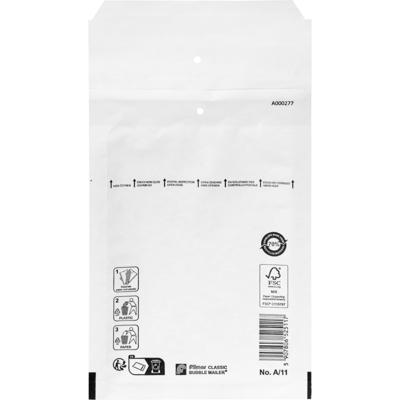 Envelop | luchtkussenenvelop | 165x110mm | A | papier + PE | wit | 200 stuks