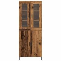 Hoge kast 2 pcs Oud hout 69,5 x 34 x 180 cm Bewerkt hout - thumbnail