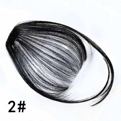 Fake Bangs clip haarstukje synthetische pony haren (Jet-zwart)