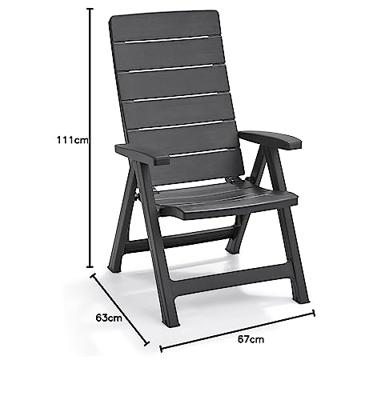 Standen tuinstoel Brasilia antraciet (2 stuks)