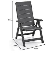 Standen tuinstoel Brasilia antraciet (2 stuks) - thumbnail