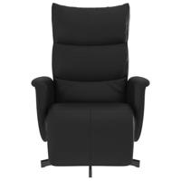 Fauteuil verstelbaar met voetensteun kunstleer zwart - thumbnail