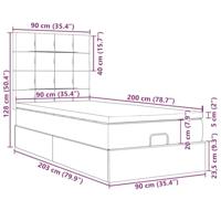 Ottoman bed met matrassen en LED's 90x200cm fluweel donkergroen - thumbnail