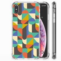 Apple iPhone Xs Max Doorzichtige Silicone Hoesje Funky Retro - thumbnail