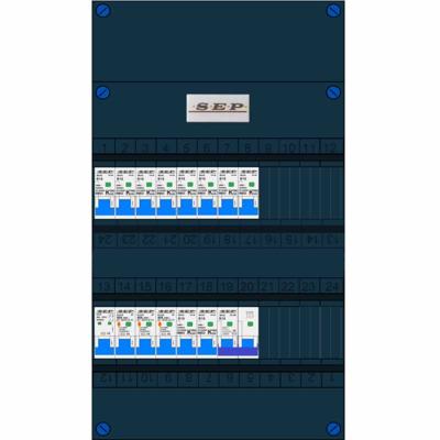 SEP 10 groepenkast 10 installatieautomaat 16A 30mA + kookgroep B16 3 aardleksch. CHB24 230V 1 fase