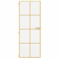 VidaXL Binnendeur smal 76x201,5 cm gehard glas en aluminium goudkleur - thumbnail