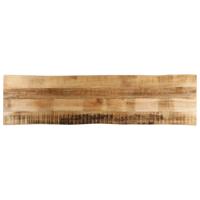 Tafelblad met natuurlijke rand 180x40x3,8 cm massief mangohout - thumbnail