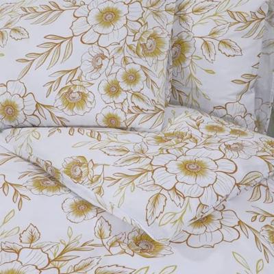 VidaXL Dekbedovertrekset 240x220 cm katoen wit en bruin VidaXL Dekbedovertrekset 240x220 cm katoen wit en bruin
