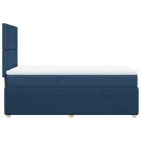 Boxspring met matras stof blauw 200x200 cm - thumbnail