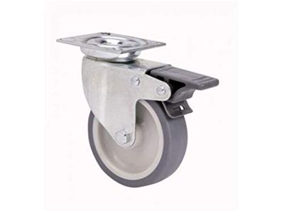 Rueda Ruedas Alex Grijs Rubber Poliamix 40 kg draaibaar