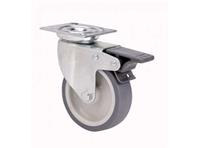 Rueda Ruedas Alex Grijs Rubber Poliamix 40 kg draaibaar - thumbnail