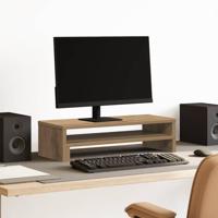 VidaXL Monitorstandaard 54x22x15 cm bewerkt hout artisanaal eikenkleur - thumbnail