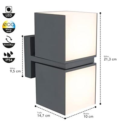 Lutec - Cuba Wall Light (Grey)