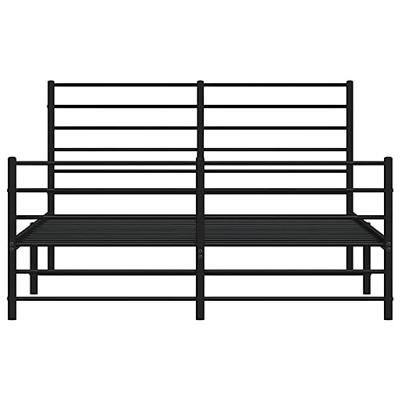 Bedframe met hoofd- en voeteneinde metaal zwart 135x190 cm Bedframe met hoofd- en voeteneinde metaal zwart 135x190 cm