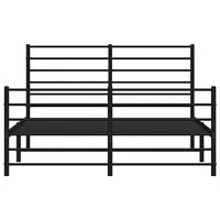Bedframe met hoofd- en voeteneinde metaal zwart 140x200 cm - thumbnail