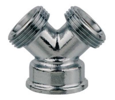 Kirchhoff Messing 2-weg verdeler, chroom, 3/4"H x 3/4"ET - 986186248