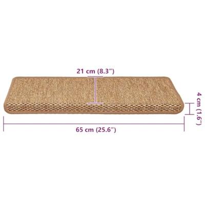 Trapmatten zelfklevend 15 st sisal-look 65x21x4 cm oranje - thumbnail