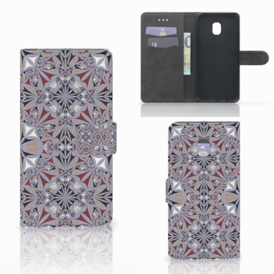 Samsung Galaxy J7 (2018) Bookcase Flower Tiles Samsung Galaxy J7 (2018) Bookcase Flower Tiles