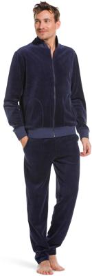 Blauw velours heren huispak Blauw velours heren huispak