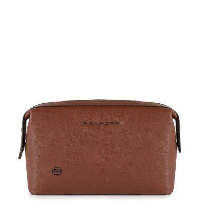 Piquadro Black Square Toiletry Bag Tobacco