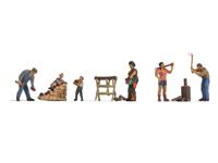 NOCH 0015616 H0 Brandhout maken figuren Geverfd, Staand - thumbnail