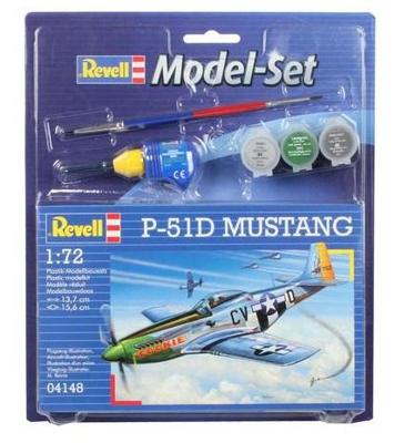 Revell model set - p-51d mustang 34dlg. - incl. basiskleuren verf
