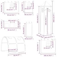 Gordijnen voor hoogslaper met tunnel en toren wit en zwart - thumbnail