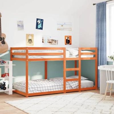Stapelbed massief grenenhout wasbruin 90x200 cm