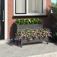 VidaXL Plantenbak 110x84x75 cm massief grenenhout grijs - thumbnail